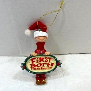 First Born Mom's Favorite Christmas Ornament Collector Elf Holiday 4"